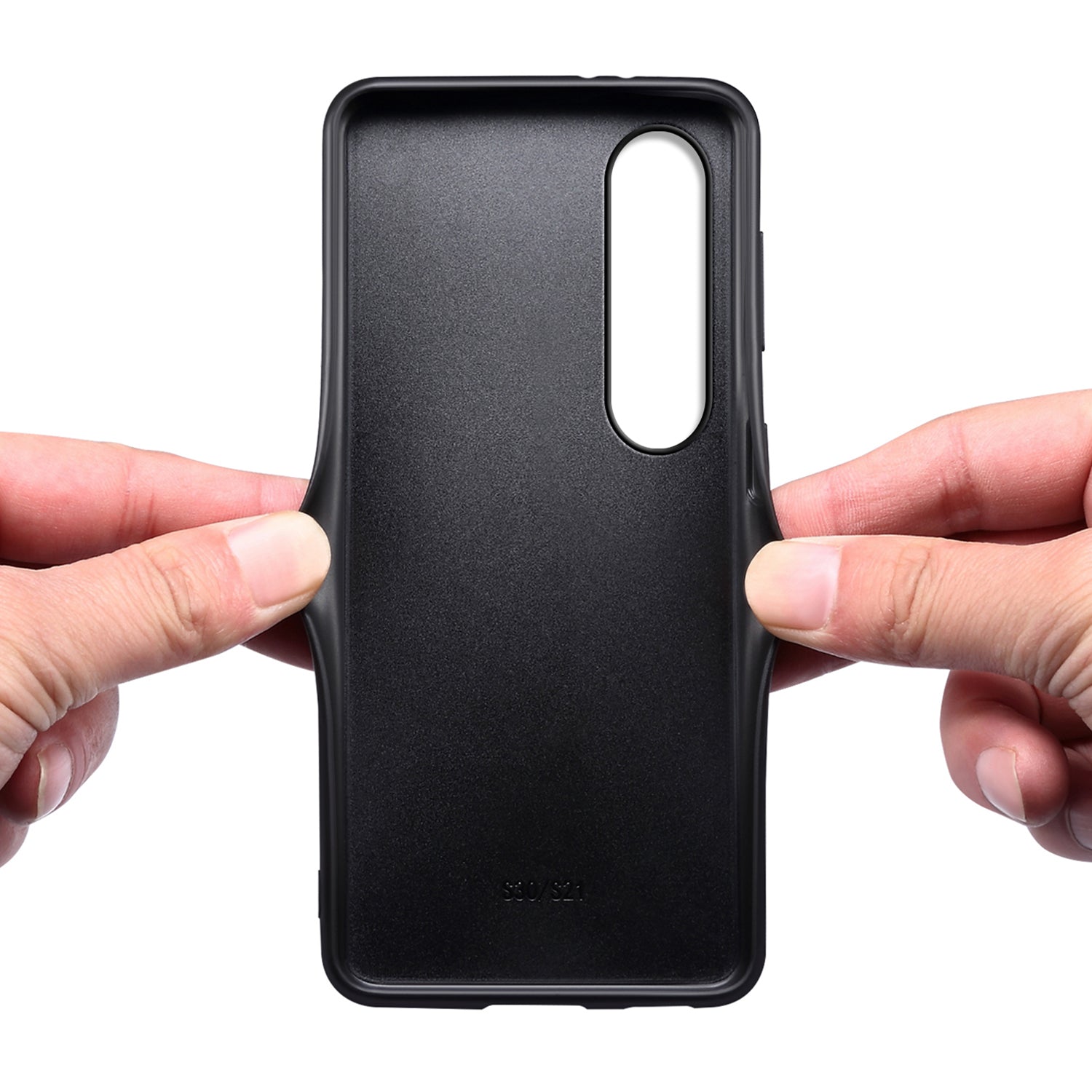 For Sony Xperia 1 V Phone Case Anti-scratch Calf Texture PU Leather Coating Back Cover