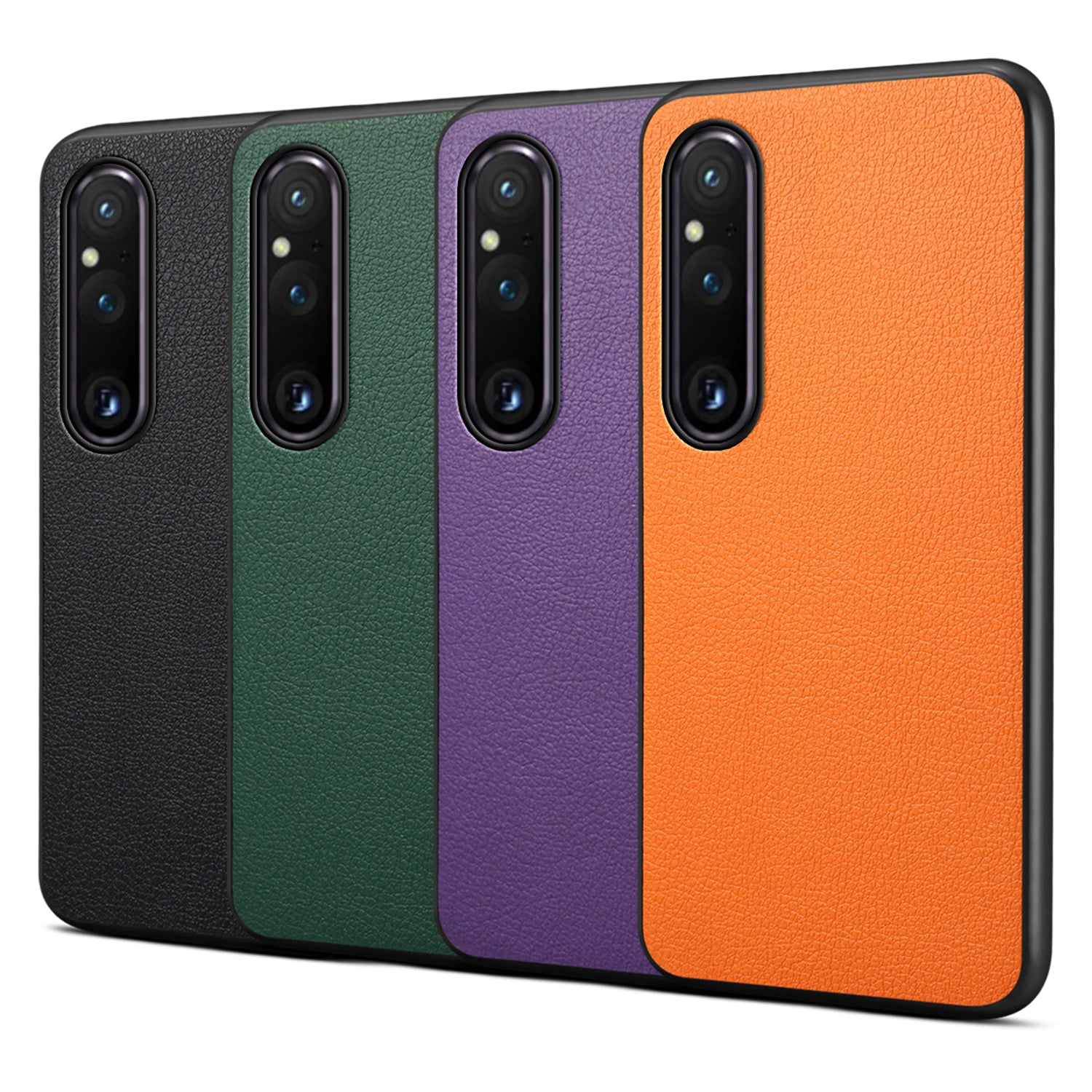 For Sony Xperia 1 V Phone Case Anti-scratch Calf Texture PU Leather Coating Back Cover