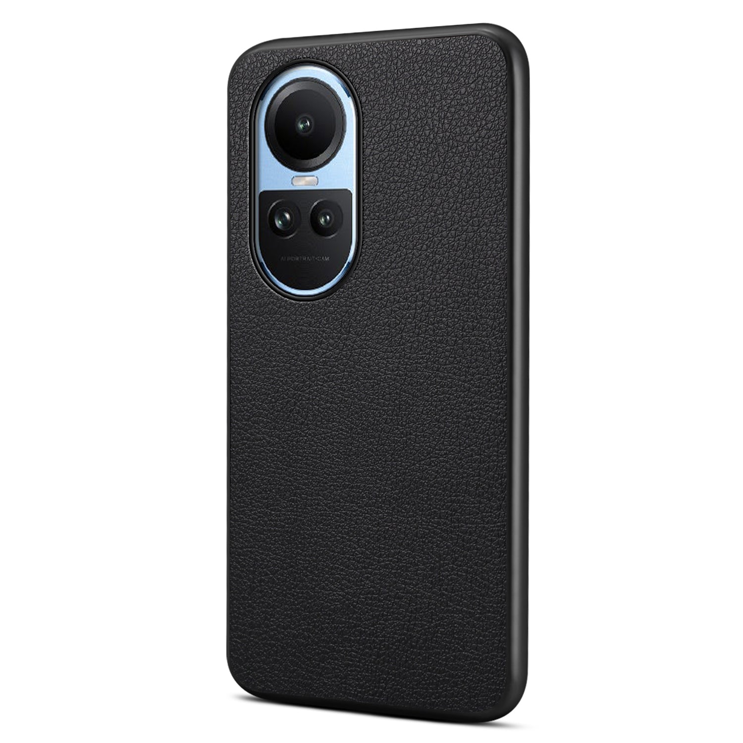 For Oppo Reno10 5G (Global) Case Drop-proof Leather Coated PC+TPU Phone Cover
