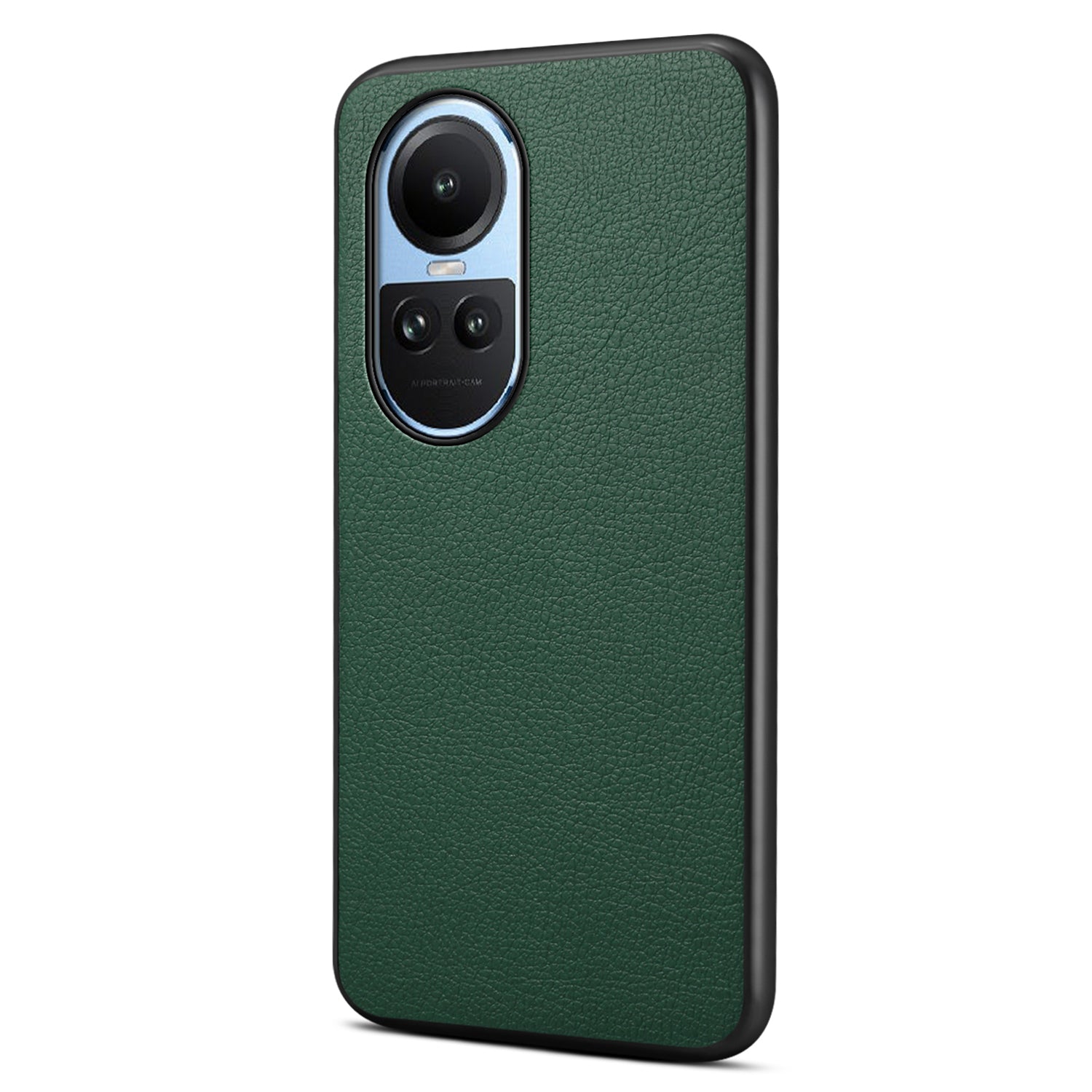 For Oppo Reno10 5G (Global) Case Drop-proof Leather Coated PC+TPU Phone Cover