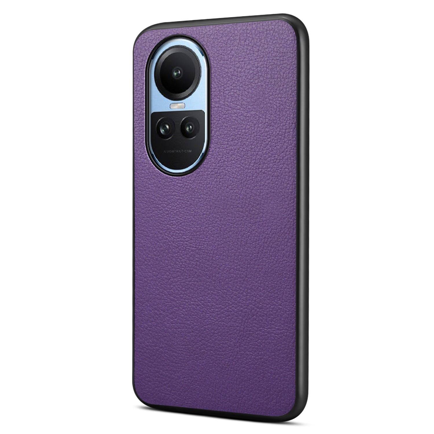 For Oppo Reno10 5G (Global) Case Drop-proof Leather Coated PC+TPU Phone Cover