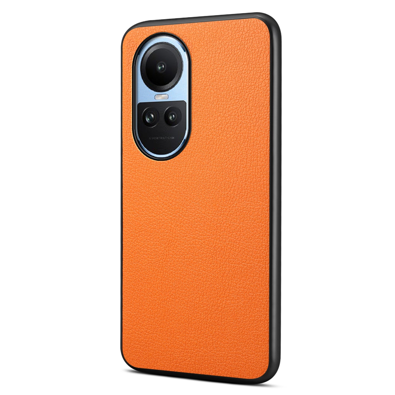 For Oppo Reno10 5G (Global) Case Drop-proof Leather Coated PC+TPU Phone Cover