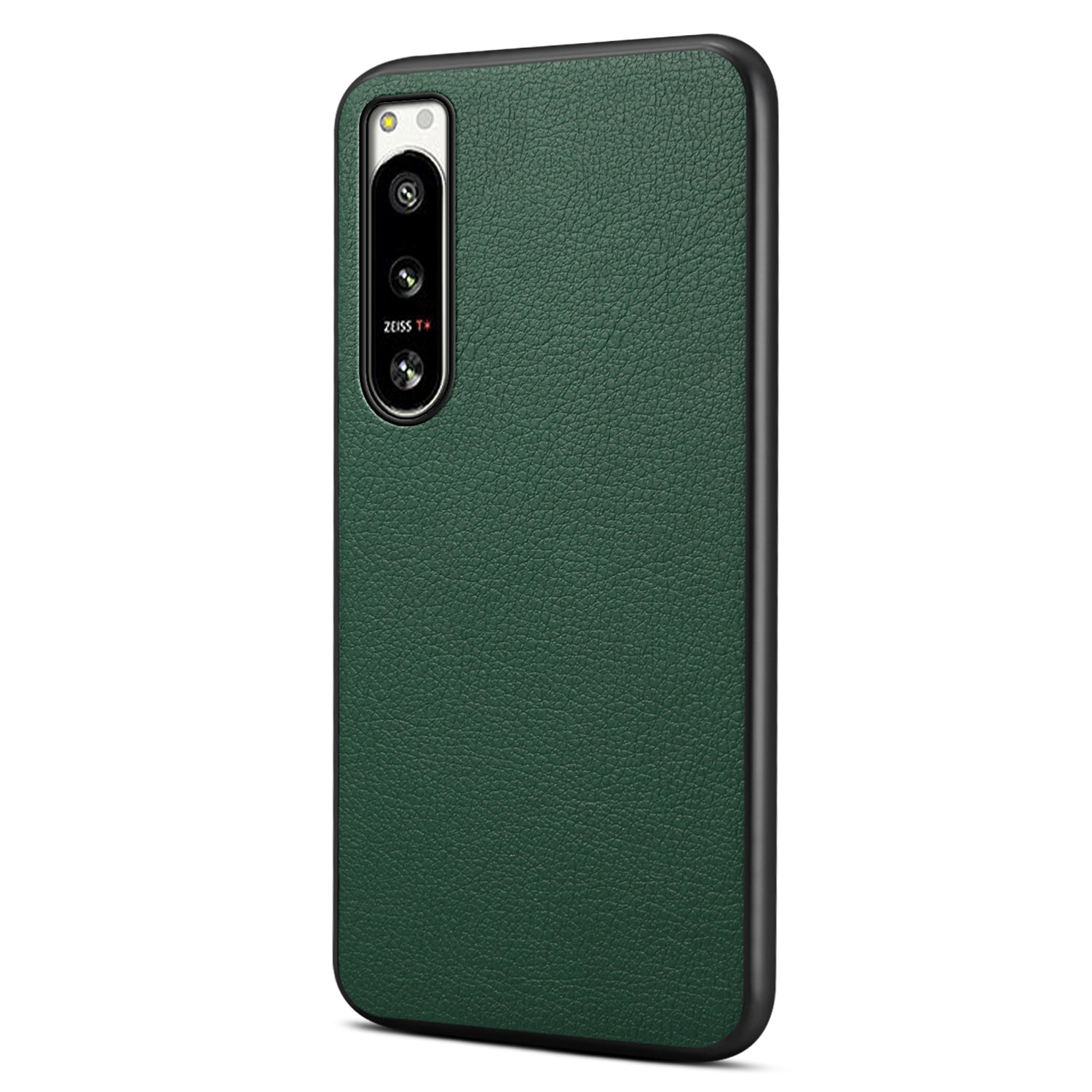 For Sony Xperia 5 IV 5G Phone Case Leather Coated PC+TPU Calf Texture Phone Cover