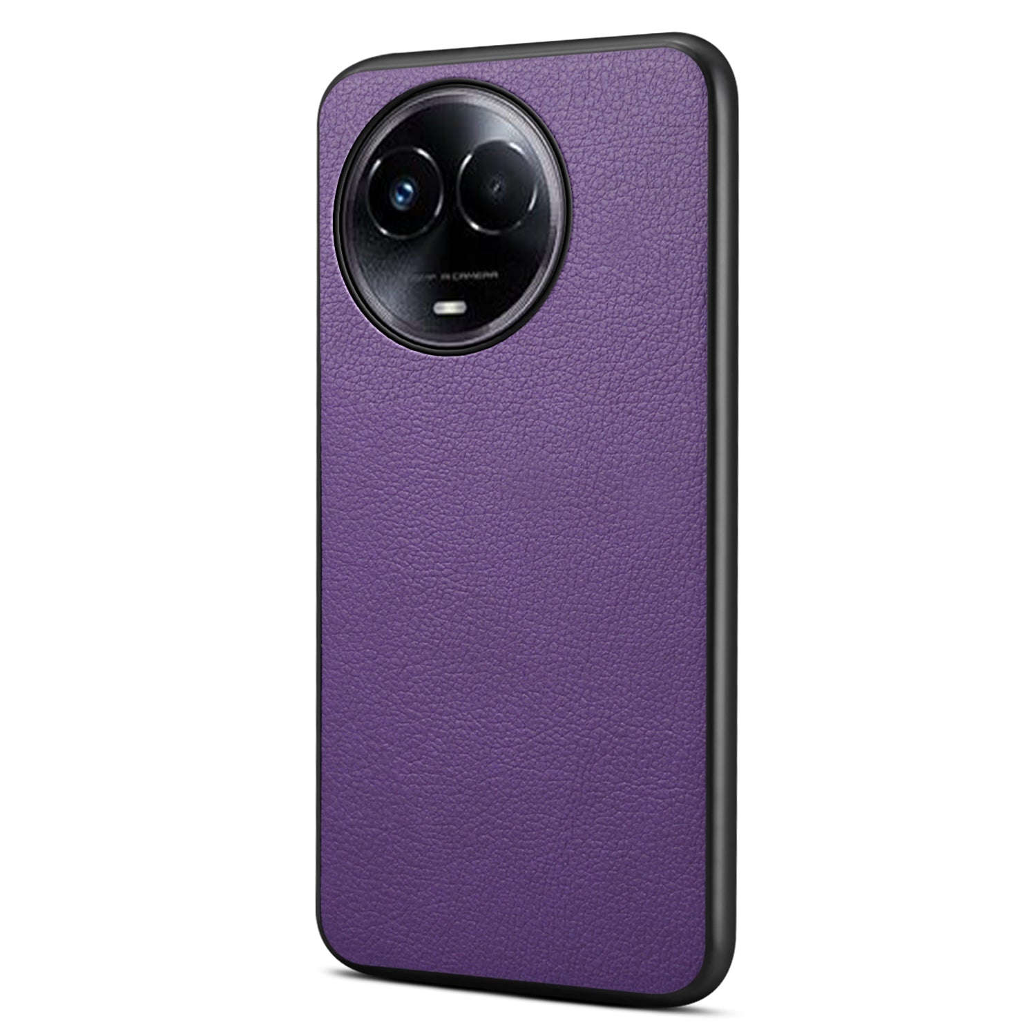 For Realme 11 5G (Global) Case Leather+PC+TPU Hybrid Phone Cover Calf Texture