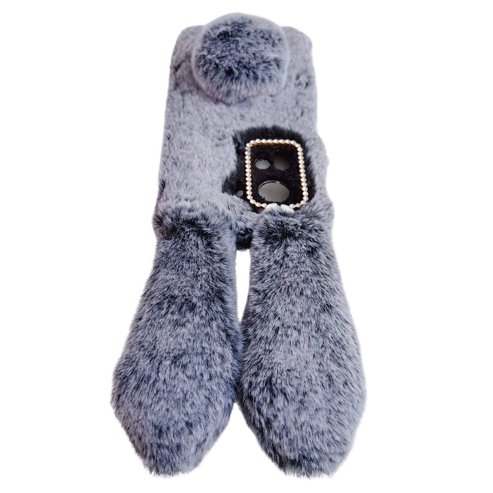 For Oppo Reno11 5G (Global) Case Bunny Ears Furry Soft Warm TPU Phone Cover