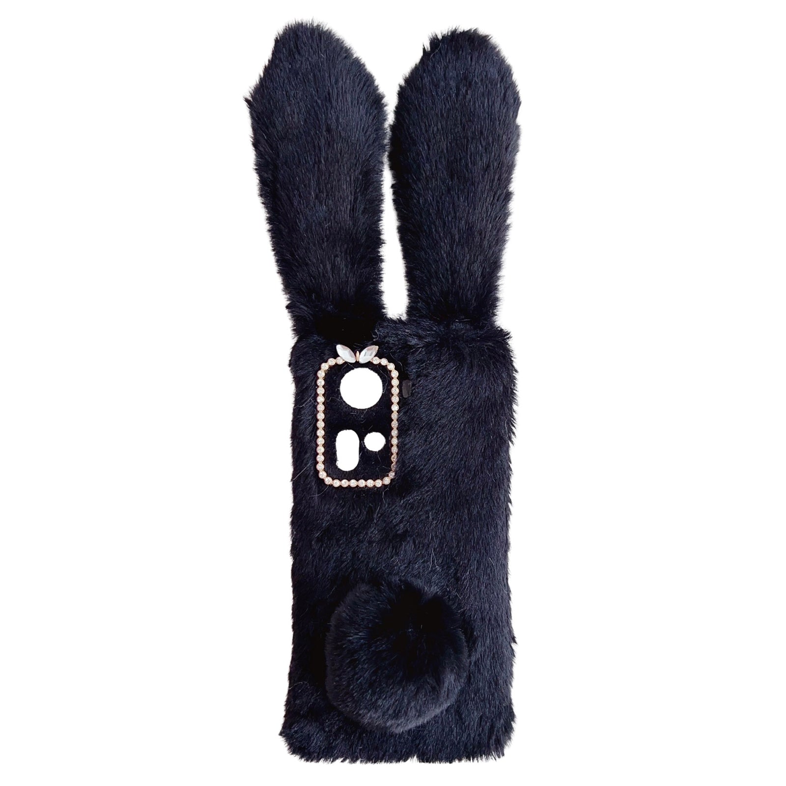 For Oppo Reno11 5G (Global) Case Bunny Ears Furry Soft Warm TPU Phone Cover