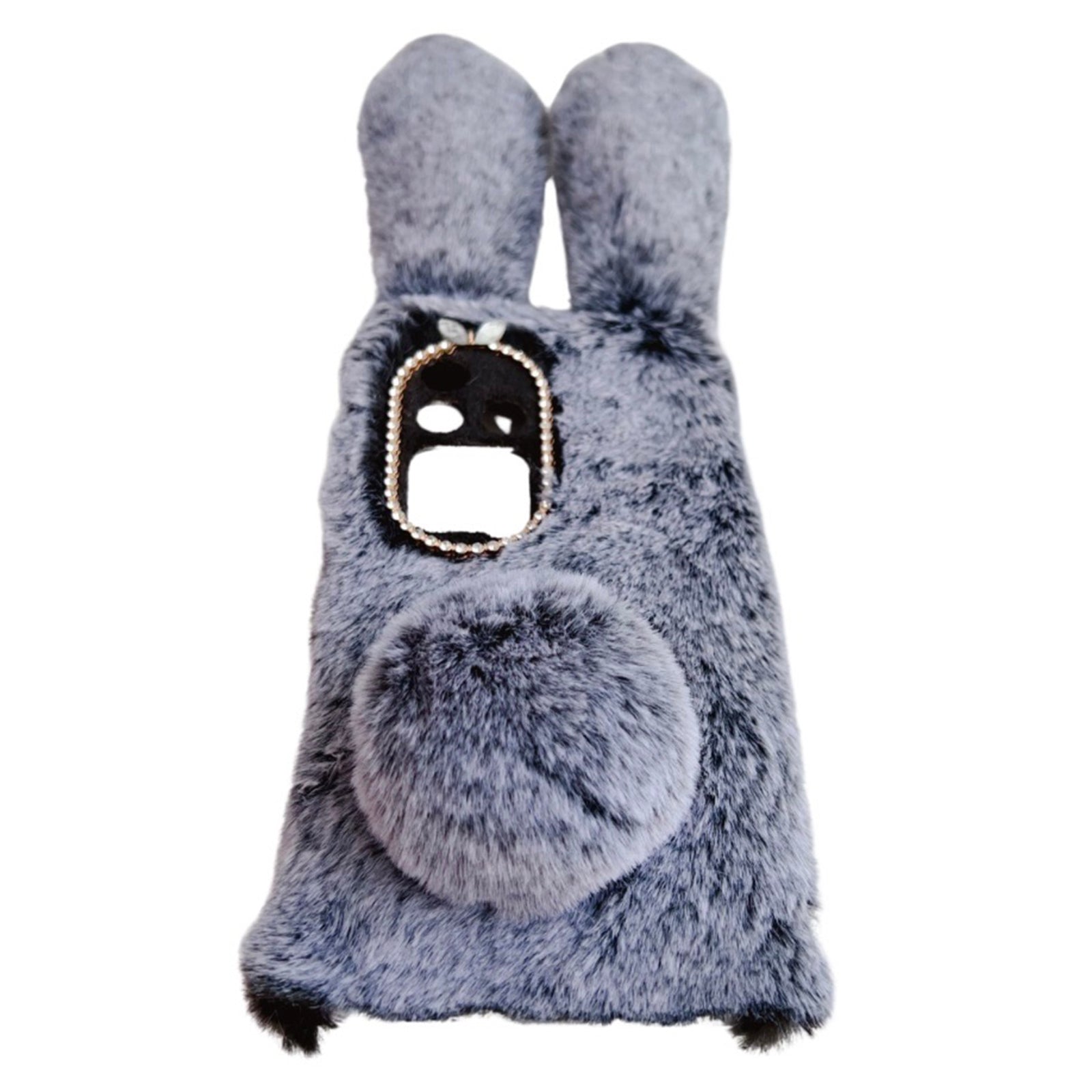 For vivo S18 Pro 5G Case 3D Bunny Ears TPU Phone Case with Fluffy Hairball