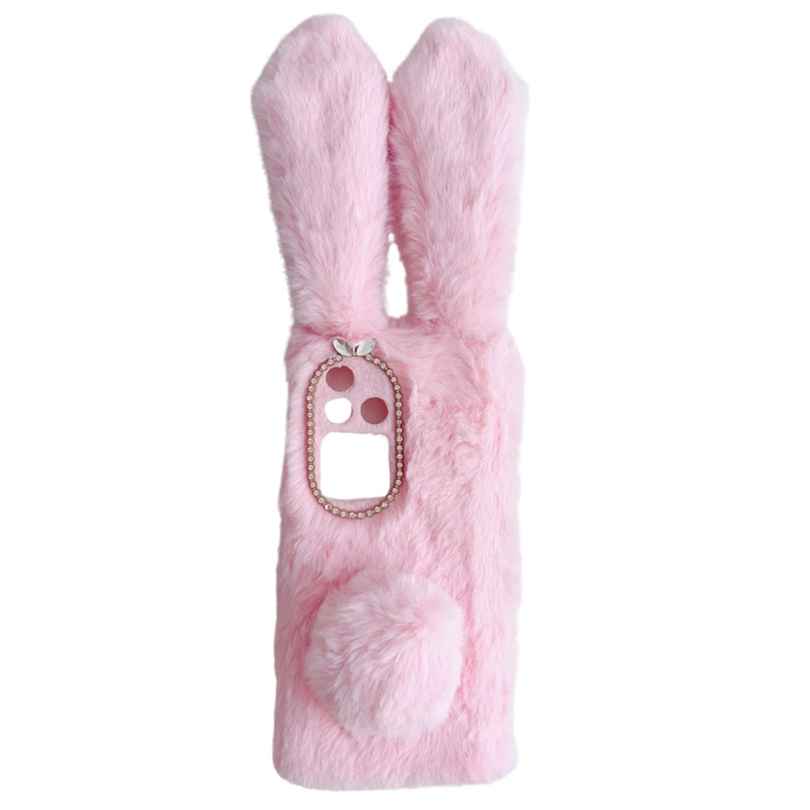 For vivo S18 Pro 5G Case 3D Bunny Ears TPU Phone Case with Fluffy Hairball