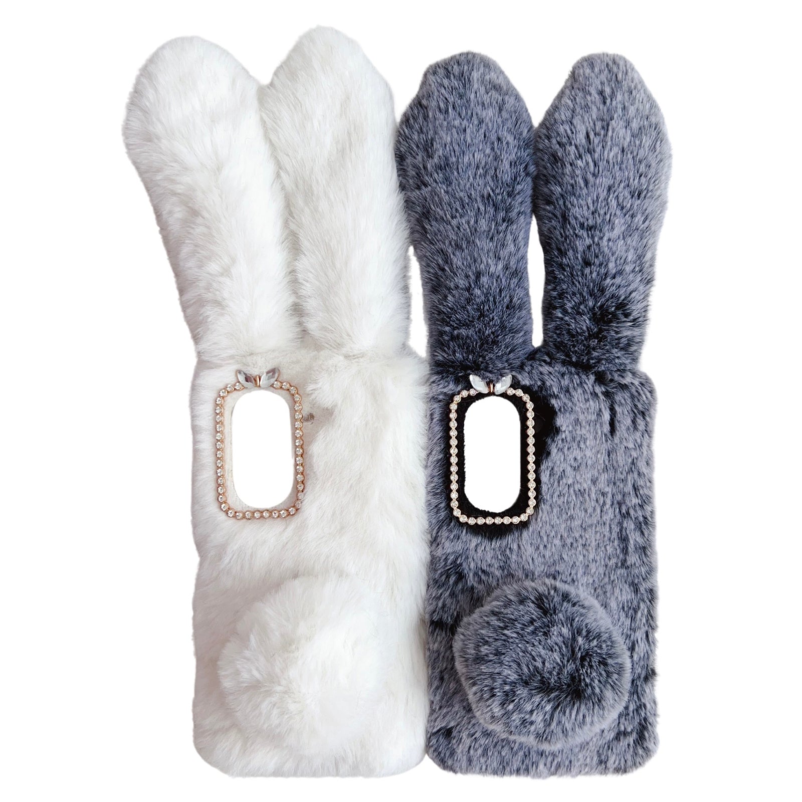 For Asus Zenfone 9 5G Phone Case Bunny Ears Furry Hairball Soft TPU Cover