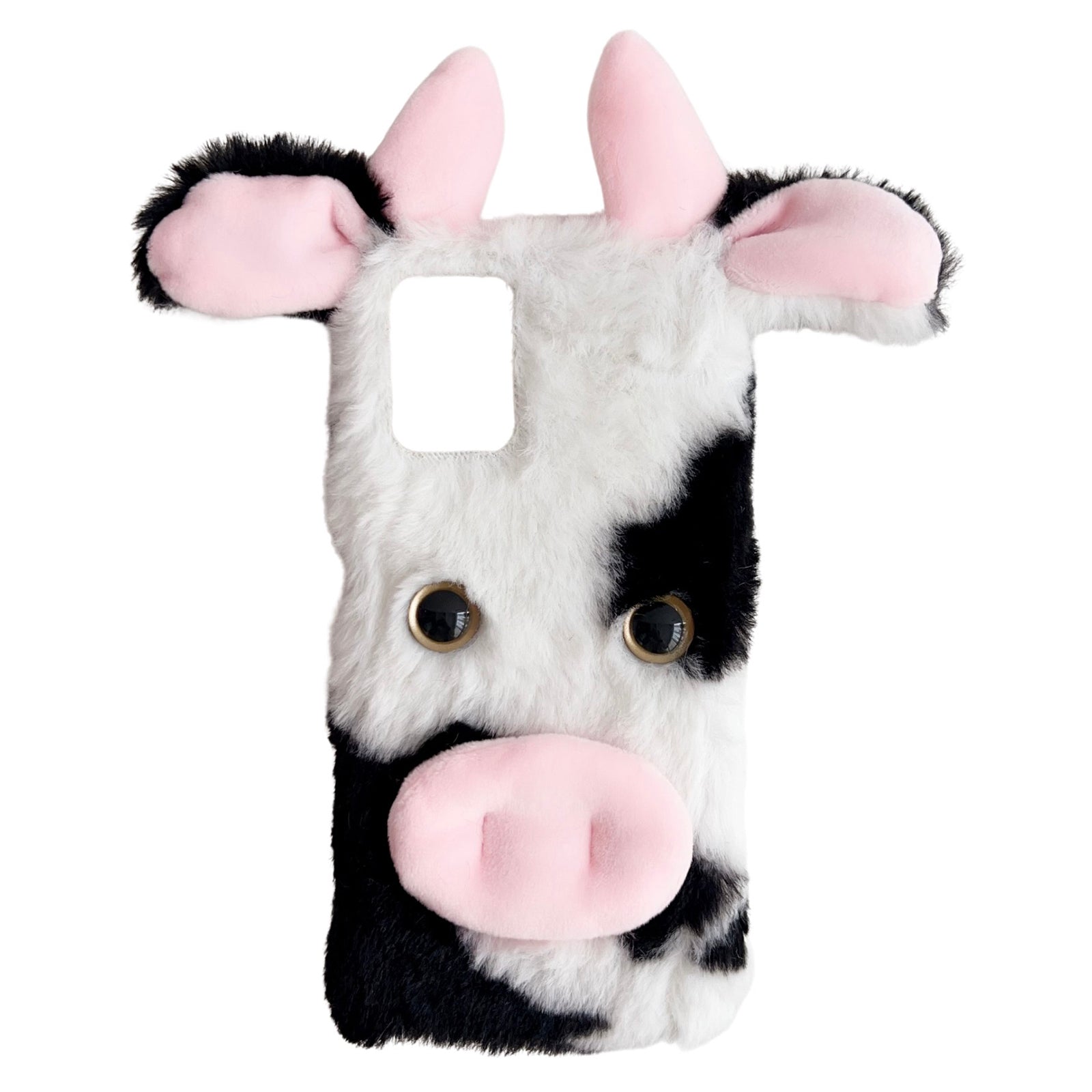 For Motorola Moto G34 5G Case 3D Cartoon Cows Ear Plush Protective Phone Cover