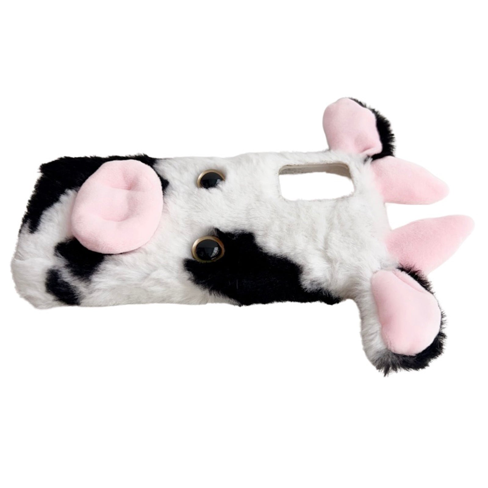 For Motorola Moto G34 5G Case 3D Cartoon Cows Ear Plush Protective Phone Cover