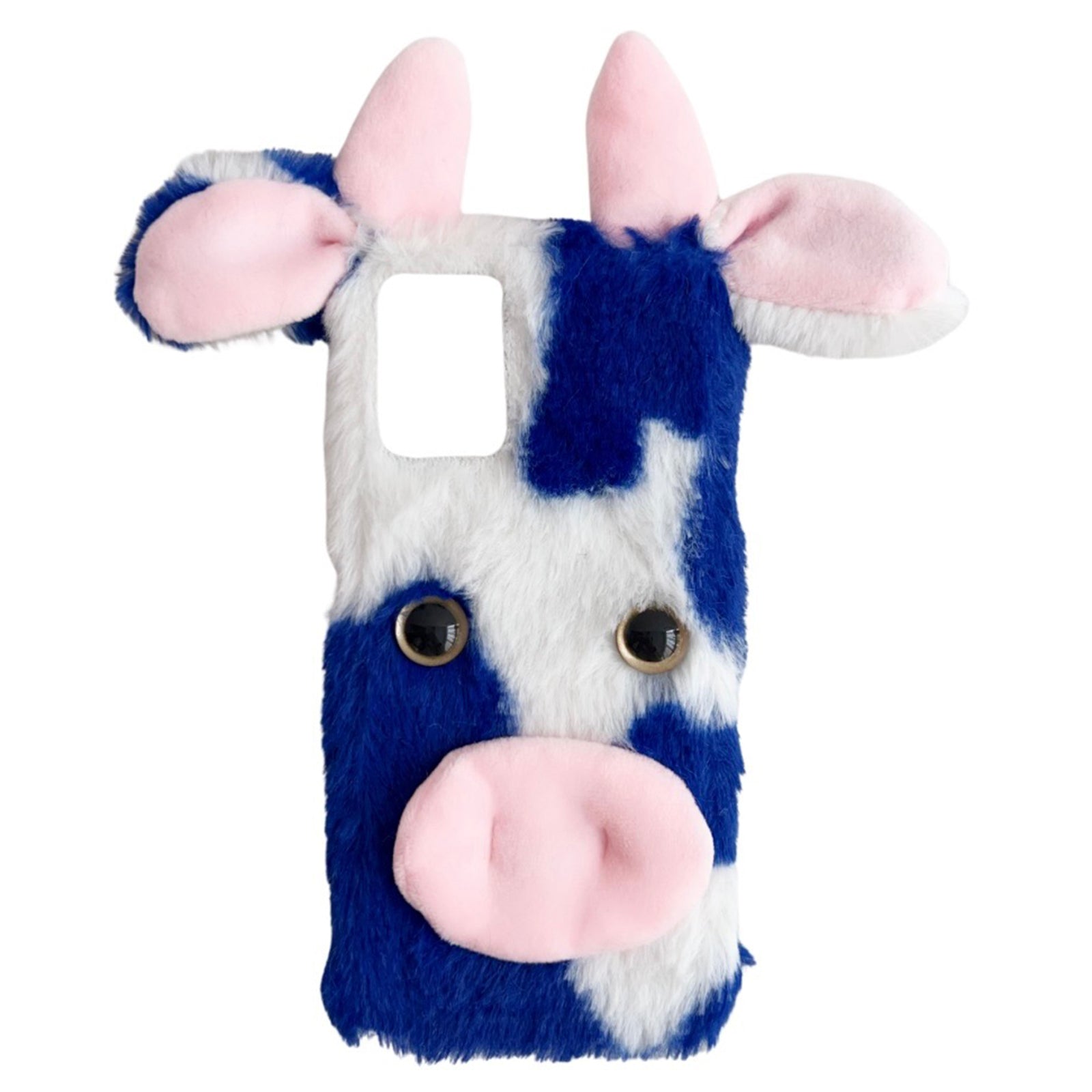 For Motorola Moto G34 5G Case 3D Cartoon Cows Ear Plush Protective Phone Cover