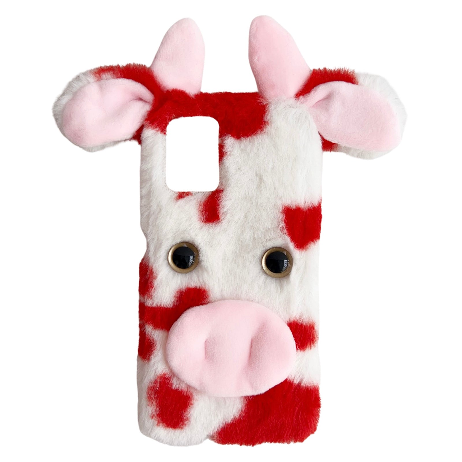 For Motorola Moto G34 5G Case 3D Cartoon Cows Ear Plush Protective Phone Cover