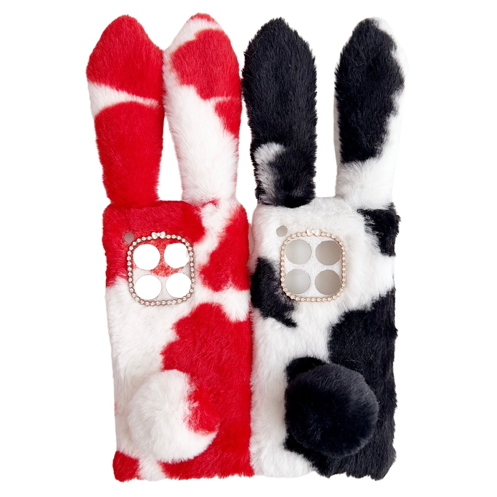 For OnePlus 12 5G Case Fluffy Cows Ear Shockproof Soft TPU Phone Cover