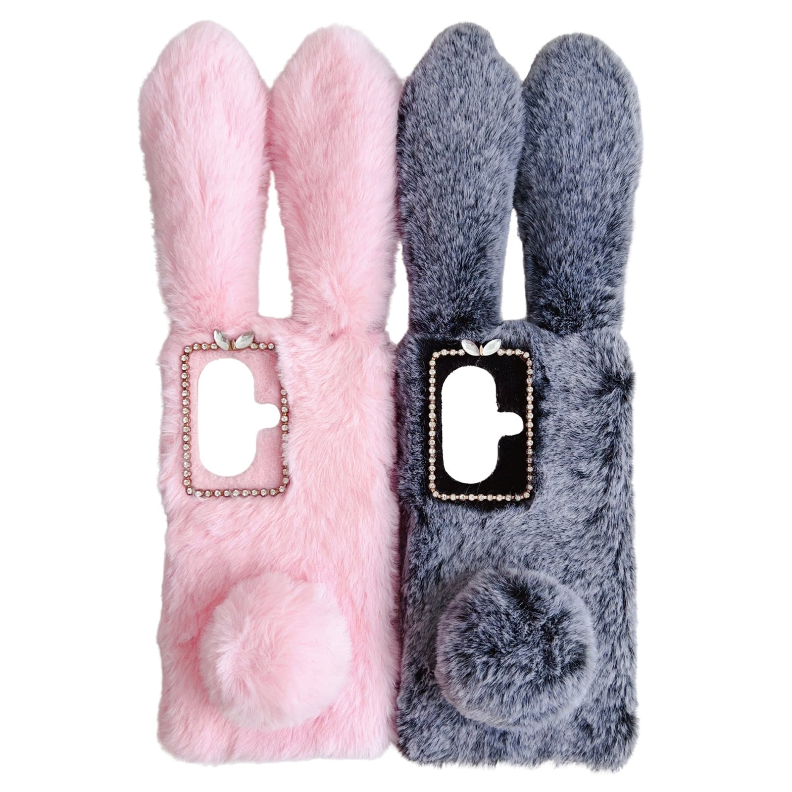 For OnePlus Nord CE3 5G Case Flexible TPU Bunny Ears Furry Hairball Phone Cover