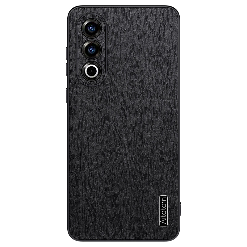 For OnePlus Ace 3V 5G Case Wood Texture Anti-scratch Leather+PC+TPU Back Cover