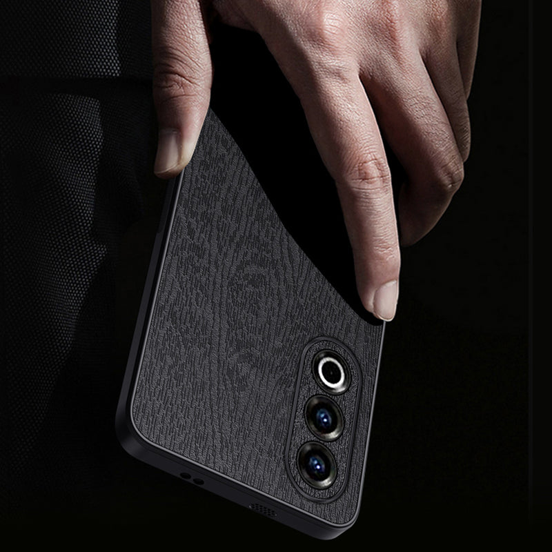 For OnePlus Ace 3V 5G Case Wood Texture Anti-scratch Leather+PC+TPU Back Cover