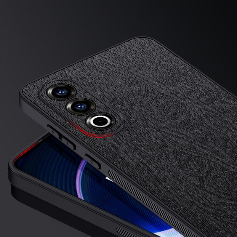 For OnePlus Ace 3V 5G Case Wood Texture Anti-scratch Leather+PC+TPU Back Cover