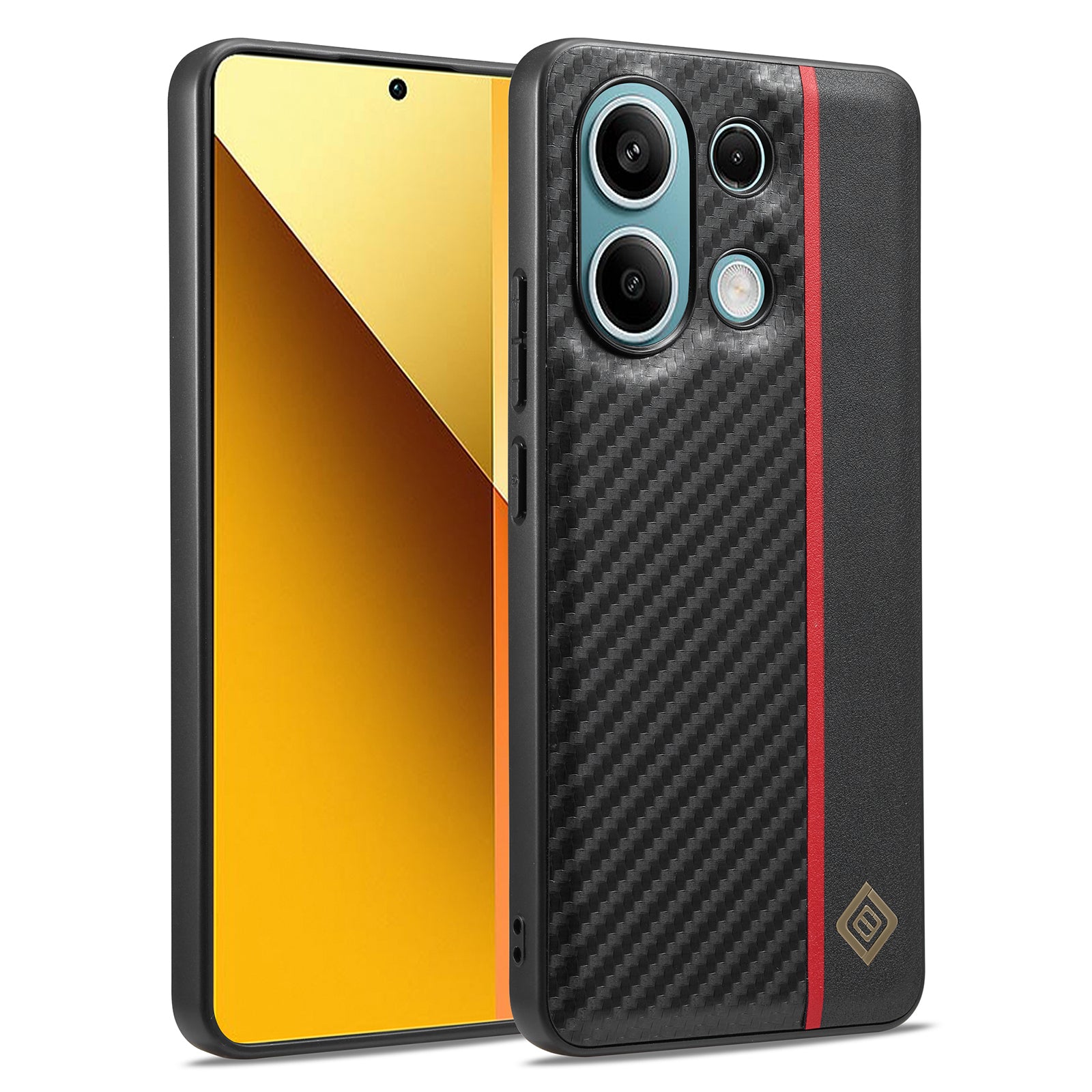 LC.IMEEKE For Xiaomi Redmi Note 13 4G Case Leather+TPU+EVA Cover Carbon Fiber Texture