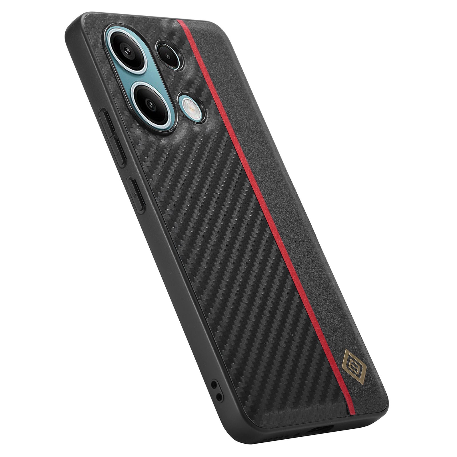 LC.IMEEKE For Xiaomi Redmi Note 13 4G Case Leather+TPU+EVA Cover Carbon Fiber Texture