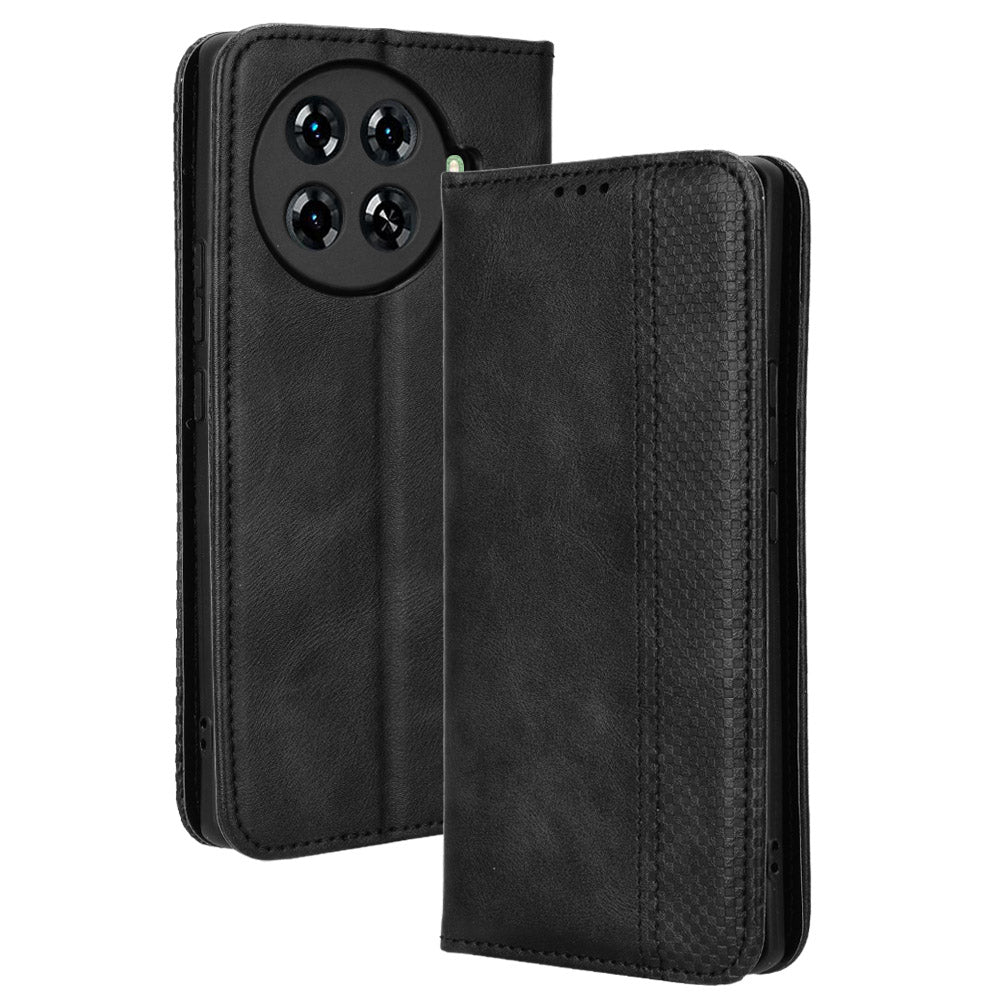 For Transsion Tecno Spark 20 Pro+ KJ7 Case Leather Magnetic Closure Wallet Flip Phone Cover