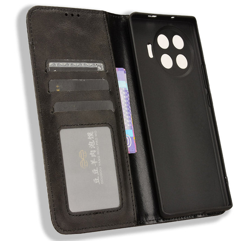 For Transsion Tecno Spark 20 Pro+ KJ7 Case Leather Magnetic Closure Wallet Flip Phone Cover