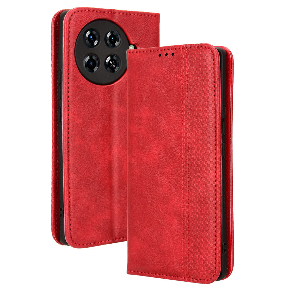 For Transsion Tecno Spark 20 Pro+ KJ7 Case Leather Magnetic Closure Wallet Flip Phone Cover