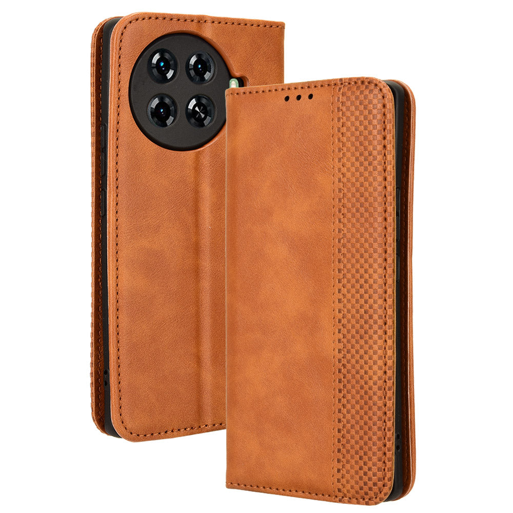 For Transsion Tecno Spark 20 Pro+ KJ7 Case Leather Magnetic Closure Wallet Flip Phone Cover