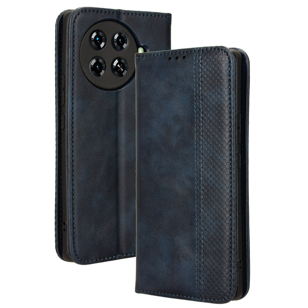 For Transsion Tecno Spark 20 Pro+ KJ7 Case Leather Magnetic Closure Wallet Flip Phone Cover