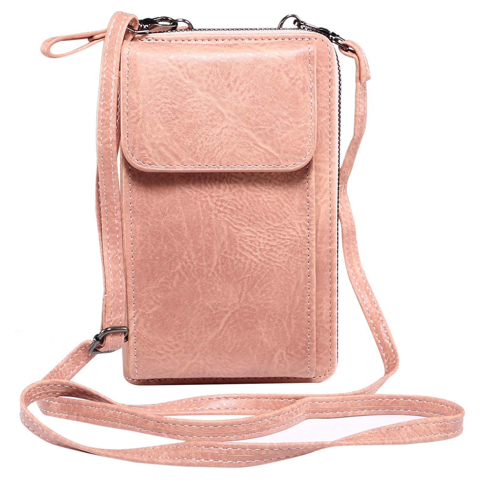 Crossbody Bag for 7.2-inch Phones and Below PU Leather Phone Shoulder Pouch