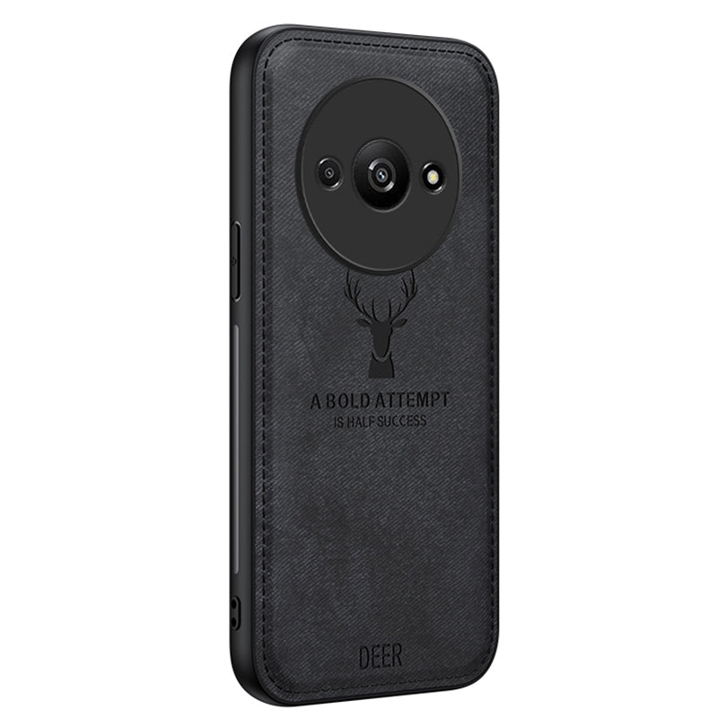 For Xiaomi Redmi A3 / Poco C61 4G Case Deer Pattern PU Leather Coated PC+TPU Phone Back Cover