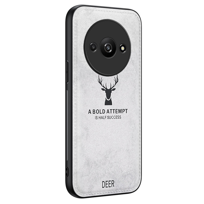 For Xiaomi Redmi A3 / Poco C61 4G Case Deer Pattern PU Leather Coated PC+TPU Phone Back Cover