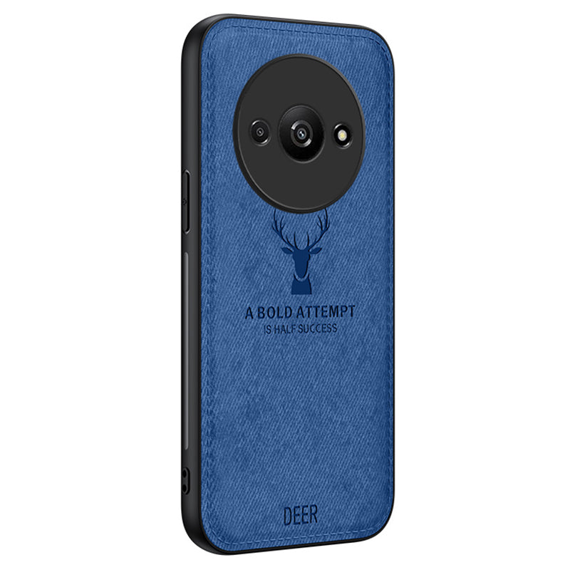 For Xiaomi Redmi A3 / Poco C61 4G Case Deer Pattern PU Leather Coated PC+TPU Phone Back Cover