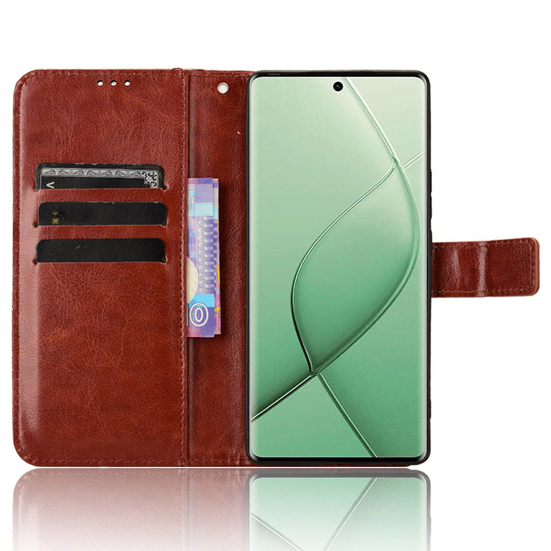 For Transsion Tecno Spark 20 Pro+ / KJ7 Case Crazy Horse Texture Stand Leather Phone Cover