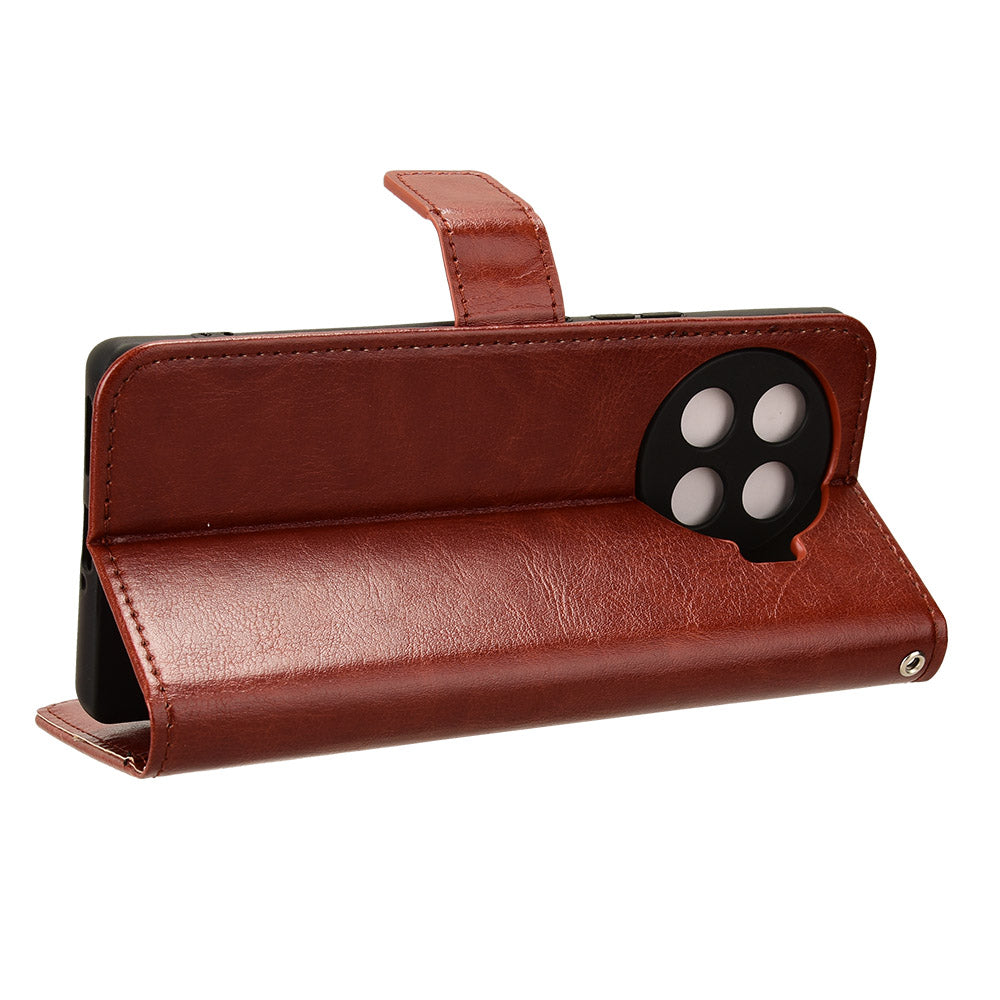 For Transsion Tecno Spark 20 Pro+ / KJ7 Case Crazy Horse Texture Stand Leather Phone Cover