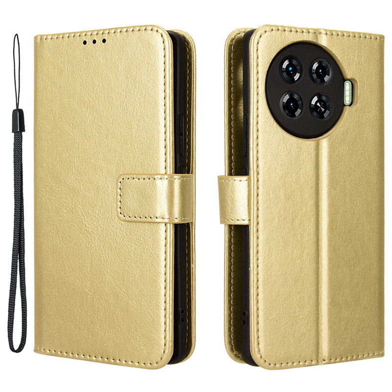 For Transsion Tecno Spark 20 Pro+ / KJ7 Case Crazy Horse Texture Stand Leather Phone Cover