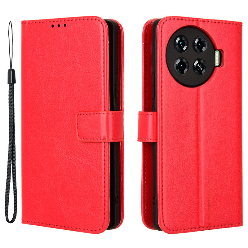 For Transsion Tecno Spark 20 Pro+ / KJ7 Case Crazy Horse Texture Stand Leather Phone Cover