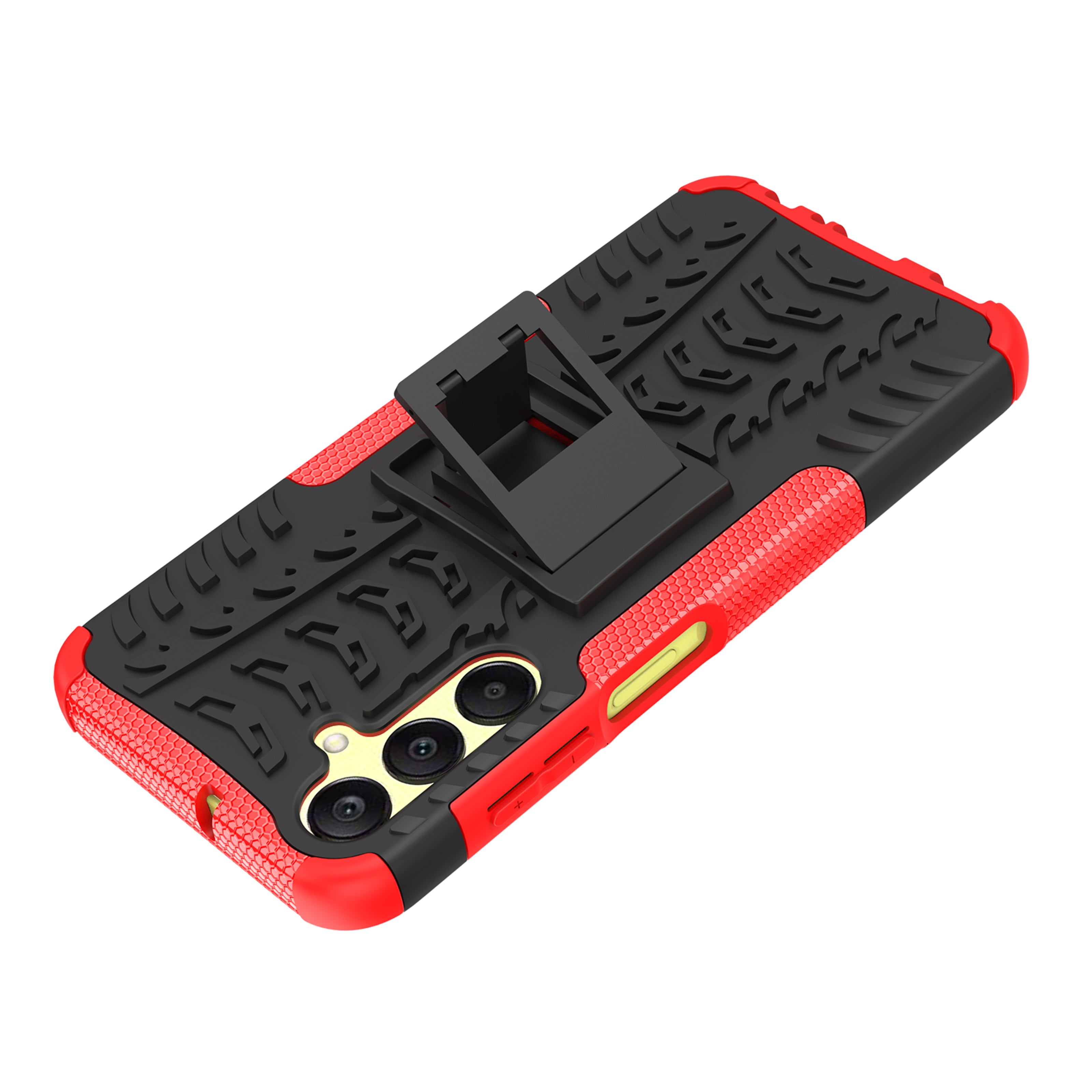 For Samsung Galaxy A25 5G (Global) (161.0 x 76.5 x 8.3mm) Case PC+TPU 2-in-1 Tire Texture Cover with Kickstand