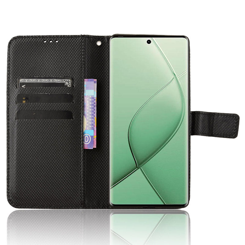 For Transsion Tecno Spark 20 Pro+ KJ7 Case Diamond Texture PU Leather Folio Phone Cover