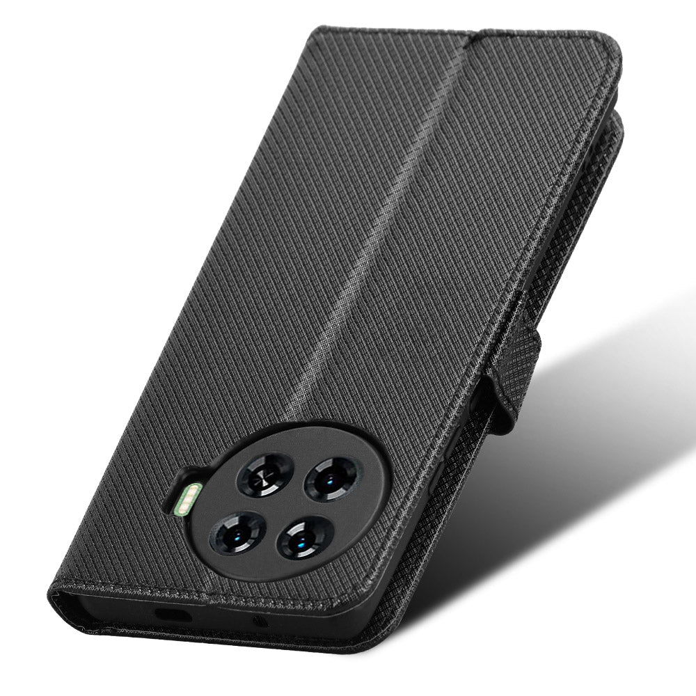 For Transsion Tecno Spark 20 Pro+ KJ7 Case Diamond Texture PU Leather Folio Phone Cover