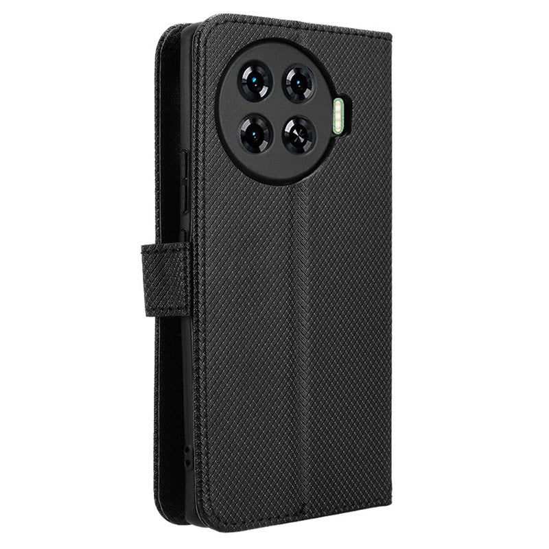 For Transsion Tecno Spark 20 Pro+ KJ7 Case Diamond Texture PU Leather Folio Phone Cover