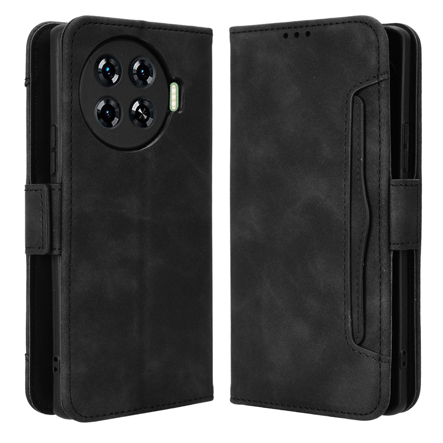 For Transsion Tecno Spark 20 Pro+ KJ7 Case Multiple Card Slots PU Leather Stand Phone Cover