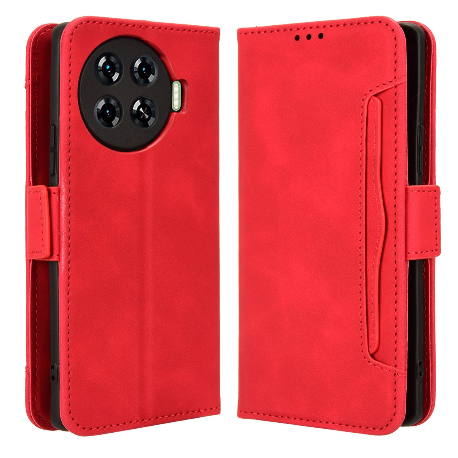 For Transsion Tecno Spark 20 Pro+ KJ7 Case Multiple Card Slots PU Leather Stand Phone Cover