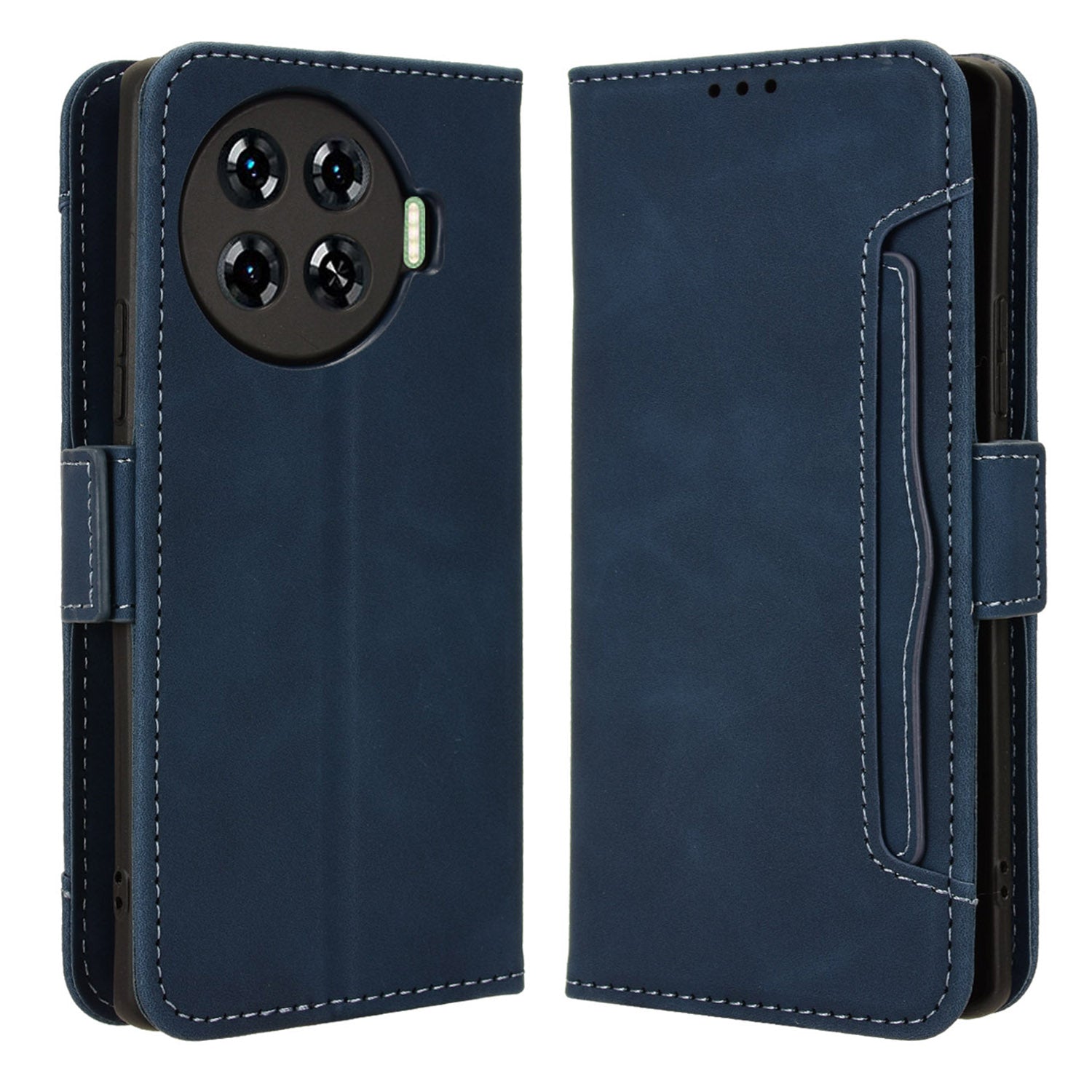 For Transsion Tecno Spark 20 Pro+ KJ7 Case Multiple Card Slots PU Leather Stand Phone Cover
