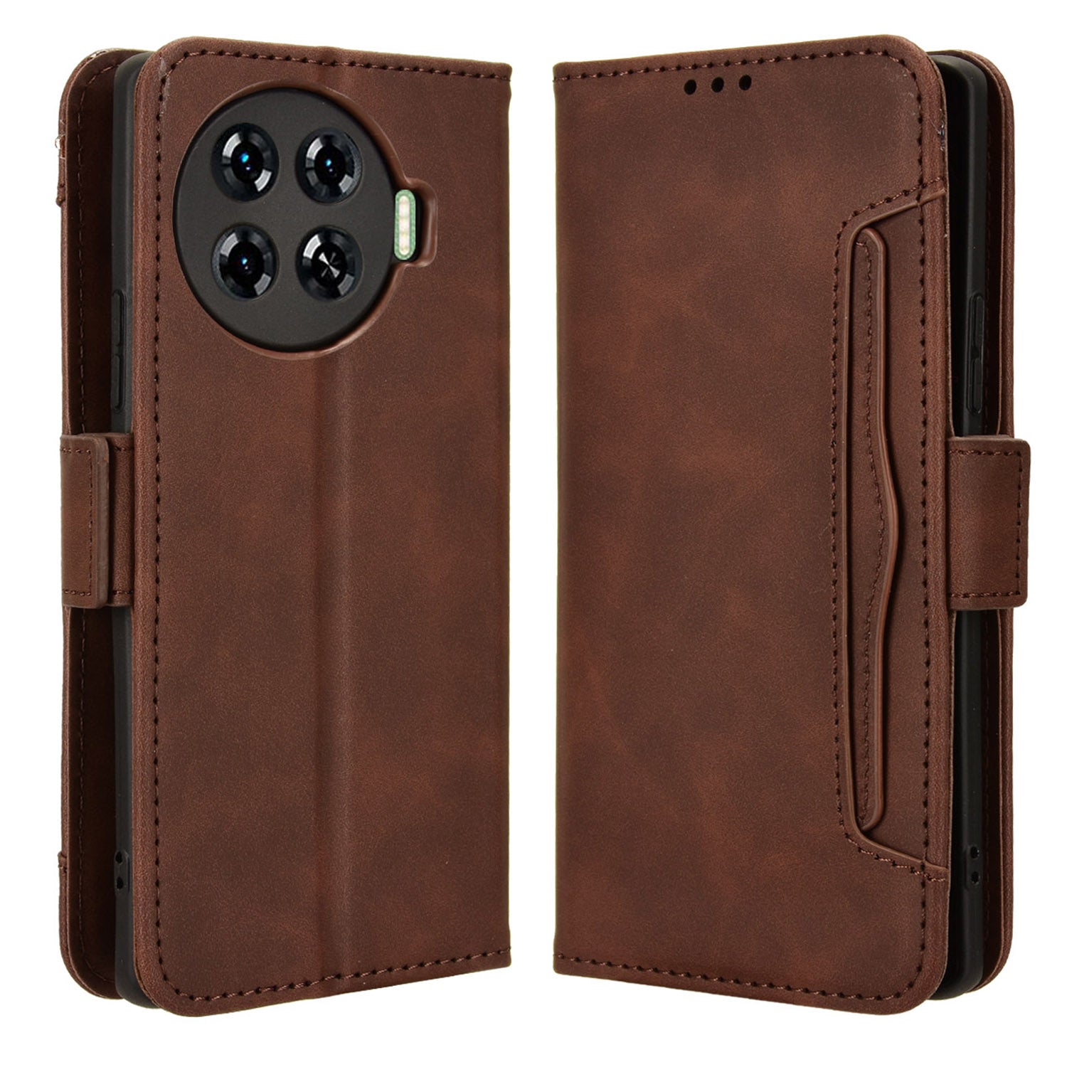 For Transsion Tecno Spark 20 Pro+ KJ7 Case Multiple Card Slots PU Leather Stand Phone Cover