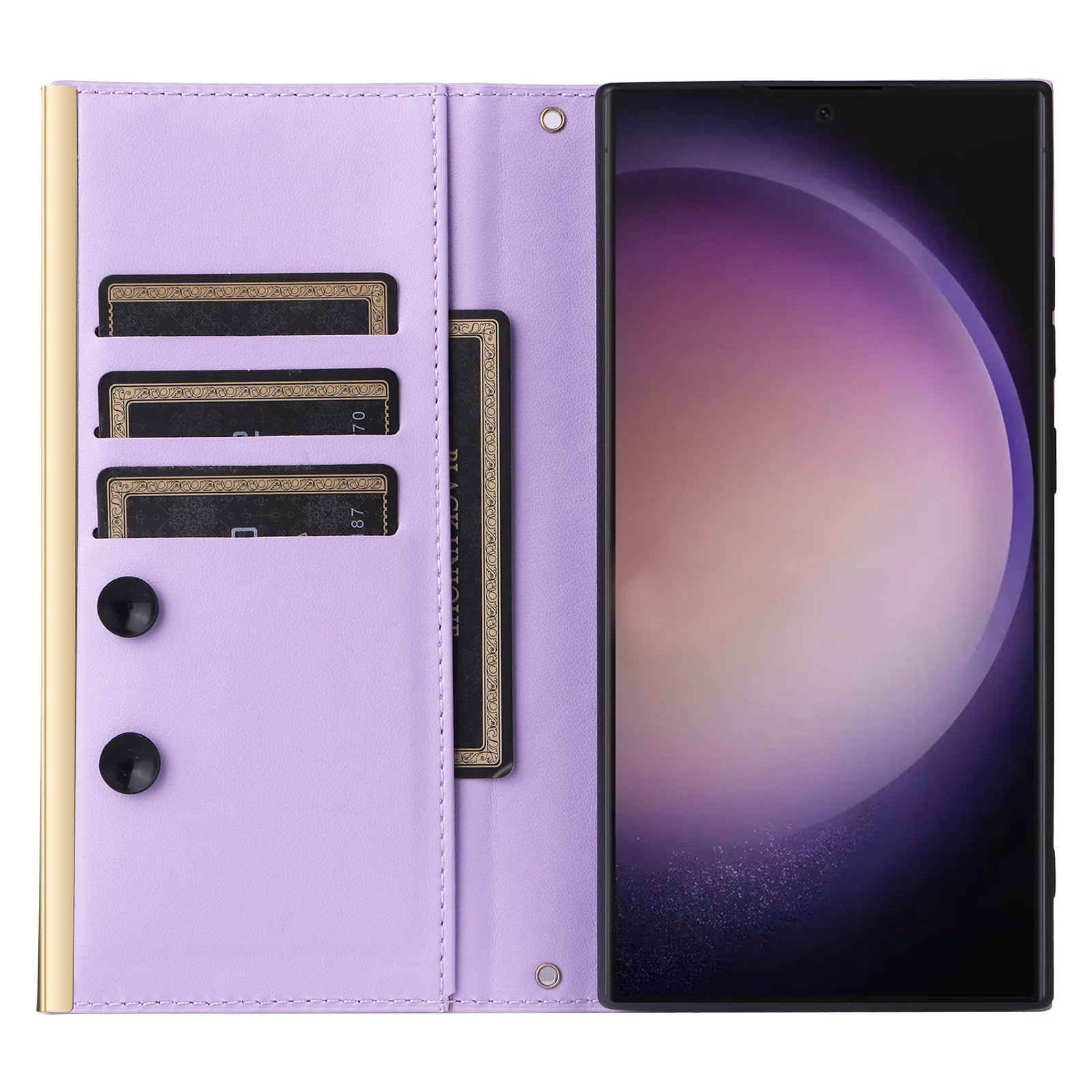 For Samsung Galaxy S24 Ultra Suction Cup PU Leather Phone Case Stand Wallet Phone Cover Shoulder Bag