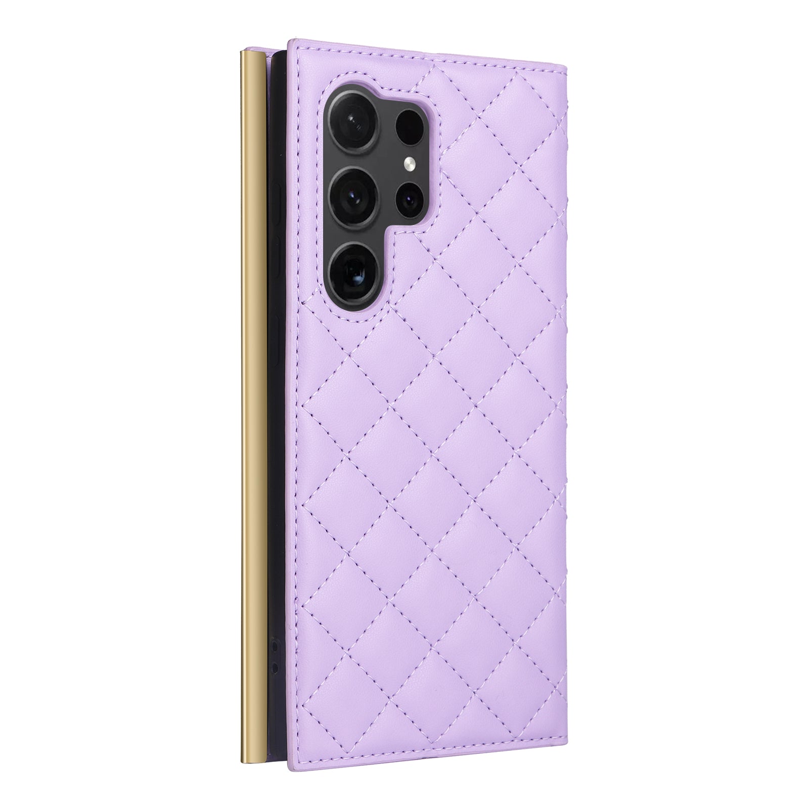 For Samsung Galaxy S24 Ultra Suction Cup PU Leather Phone Case Stand Wallet Phone Cover Shoulder Bag