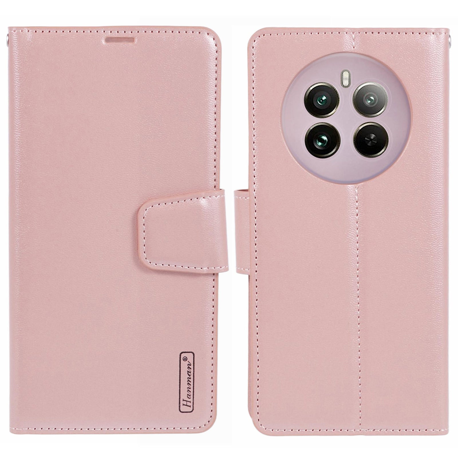 HANMAN Mill Series Phone Cover for Realme 12+ 5G Case PU Leather Wallet Phone Shell