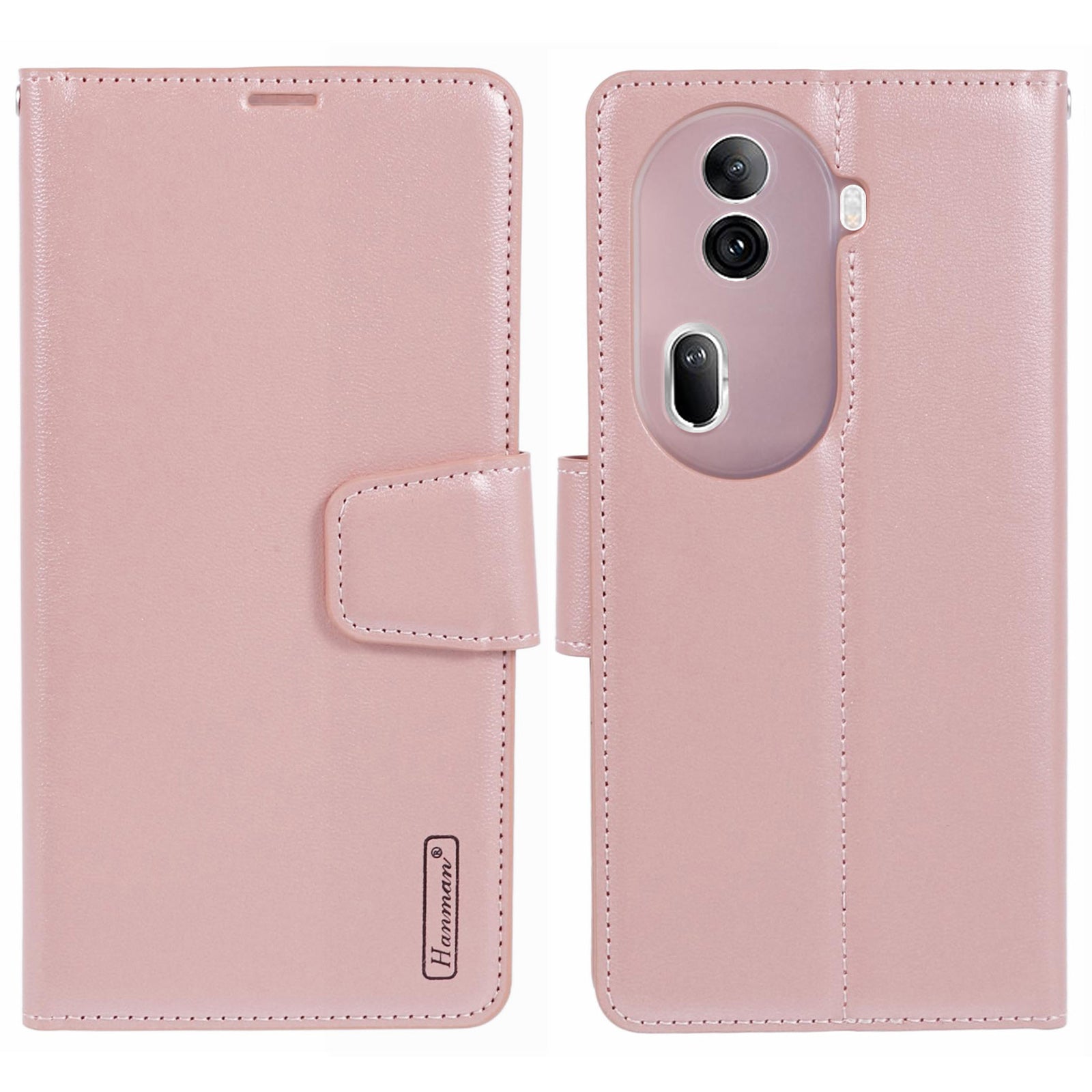 HANMAN Mill Series For Oppo Reno11 Pro 5G (Global) Case PU Leather Foldable Stand Phone Cover