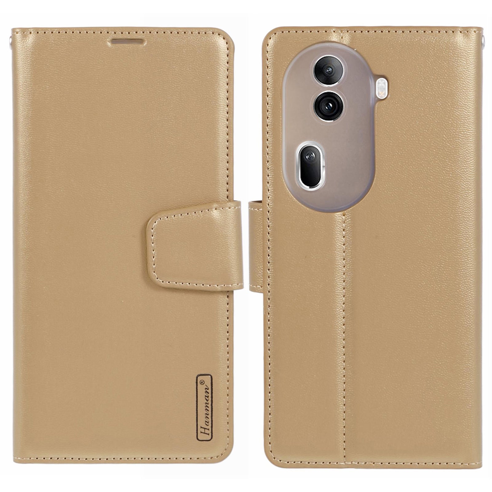 HANMAN Mill Series For Oppo Reno11 Pro 5G (Global) Case PU Leather Foldable Stand Phone Cover